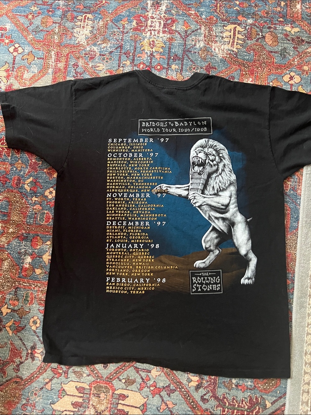 Vintage Rolling Stones Bridges to Babylon 1997 Tour Single Stitch Anvil Tee xl - Picture 5 of 6